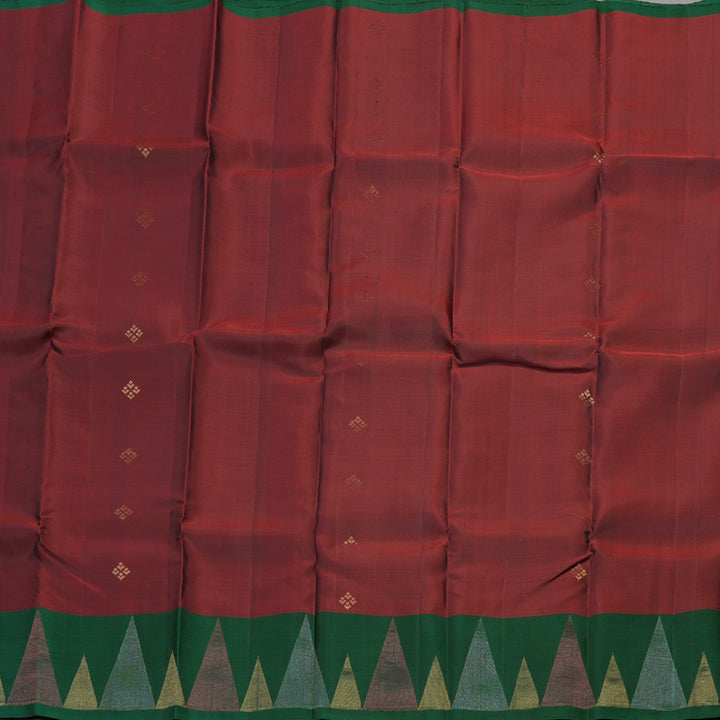 Hayagrivas Handloom Pure Araku Maroon Soft Silk Saree with Bottle Green Border KBE888H2-1
