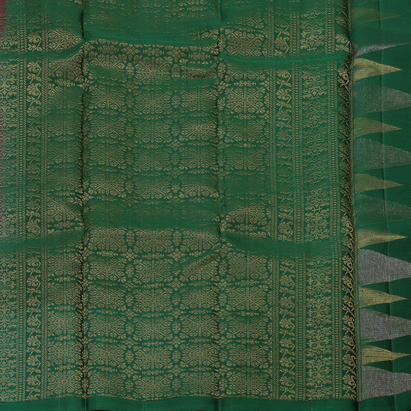 Hayagrivas Handloom Pure Araku Maroon Soft Silk Saree with Bottle Green Border KBE888H2-1