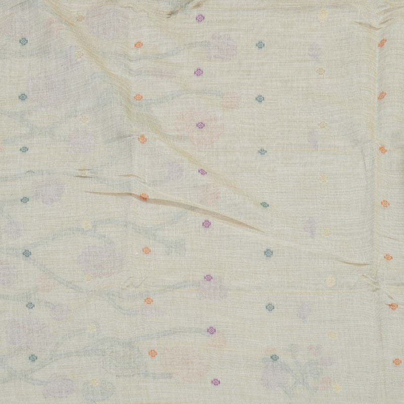 Hayagrivas Handloom Fancy Cotton Saree in Dreamy Half White KBE89D2-1