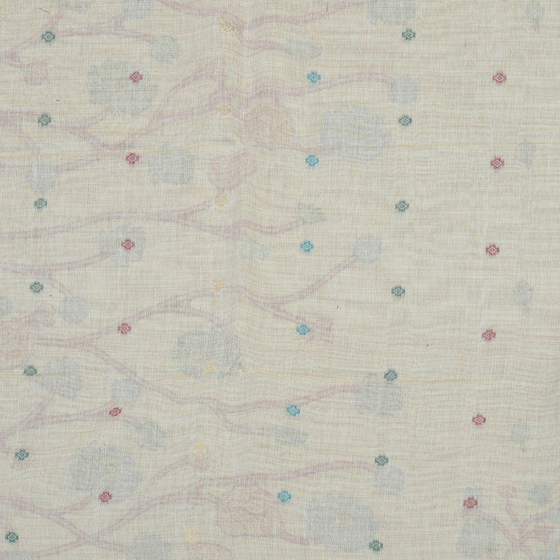 Hayagrivas Handloom Fancy Cotton Saree in Featherlight Half White KBE89D2-4