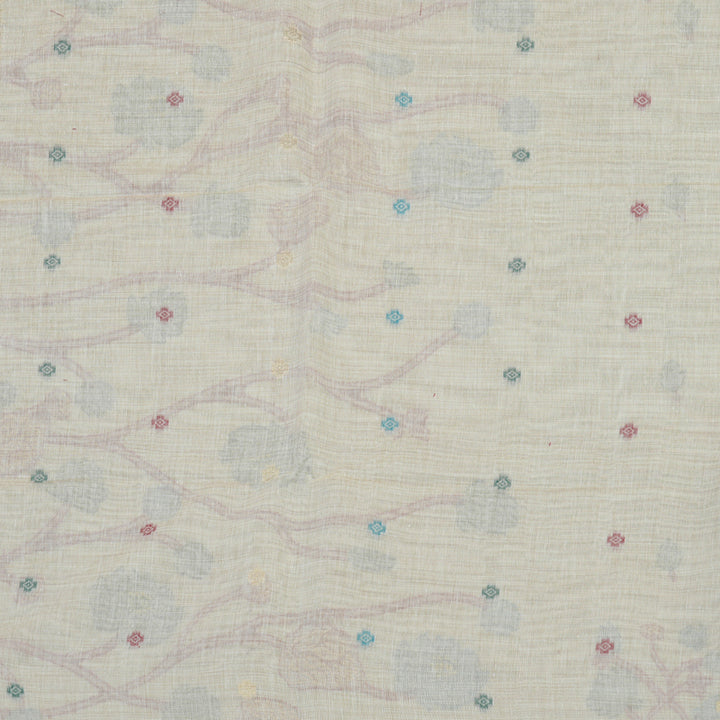 Hayagrivas Handloom Fancy Cotton Saree in Featherlight Half White KBE89D2-4