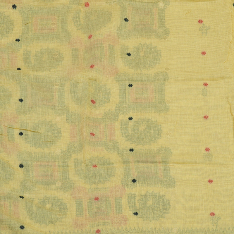 Hayagrivas Handloom Fancy Cotton Saree in Mesmerising Sandal Yellow KBE89D9-1