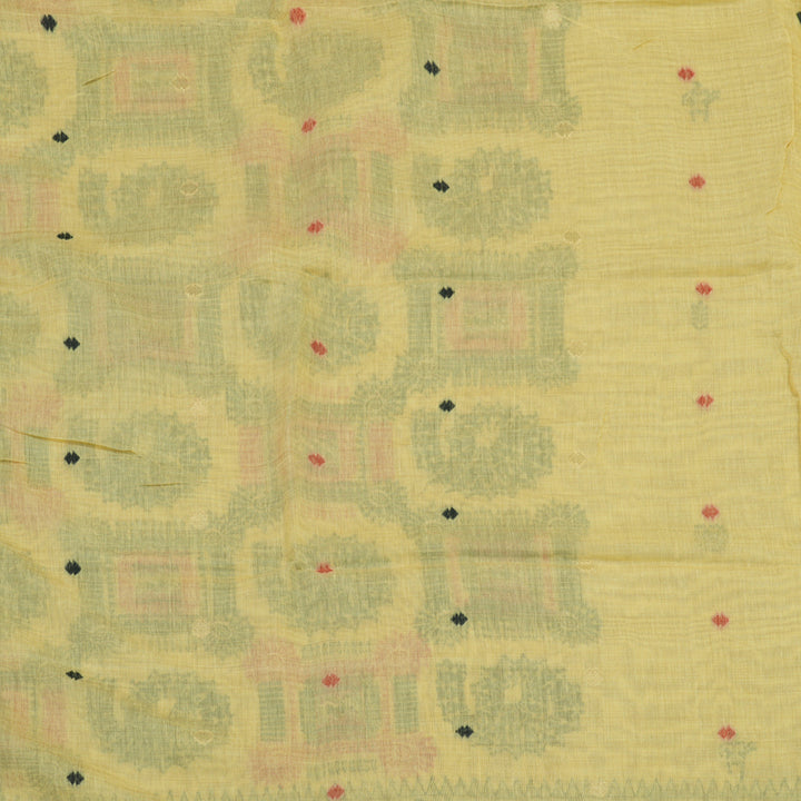 Hayagrivas Handloom Fancy Cotton Saree in Mesmerising Sandal Yellow KBE89D9-1