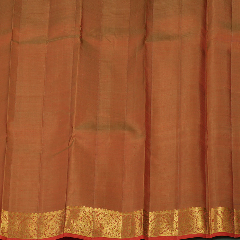 Hayagrivas Handloom Dual Tone (Orange & Red) Kanjivaram Silk Saree with Dual Tone (Orange & Red) Border KBE904H3-1