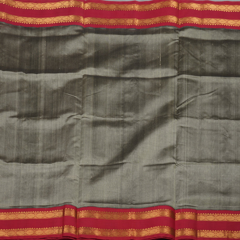 Hayagrivas Handloom Pure Silk Cotton Saree in Royal Grey with Red KBE909H13-1