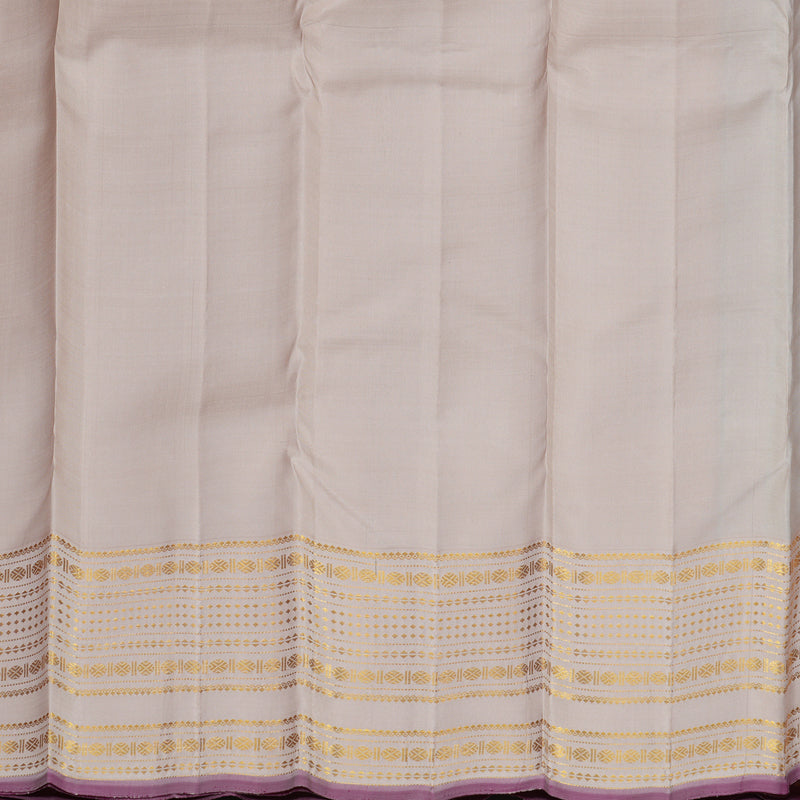 Hayagrivas Handloom Kanjivaram Silk Saree in Serene Sea Blue with Half White KBE911H3-1