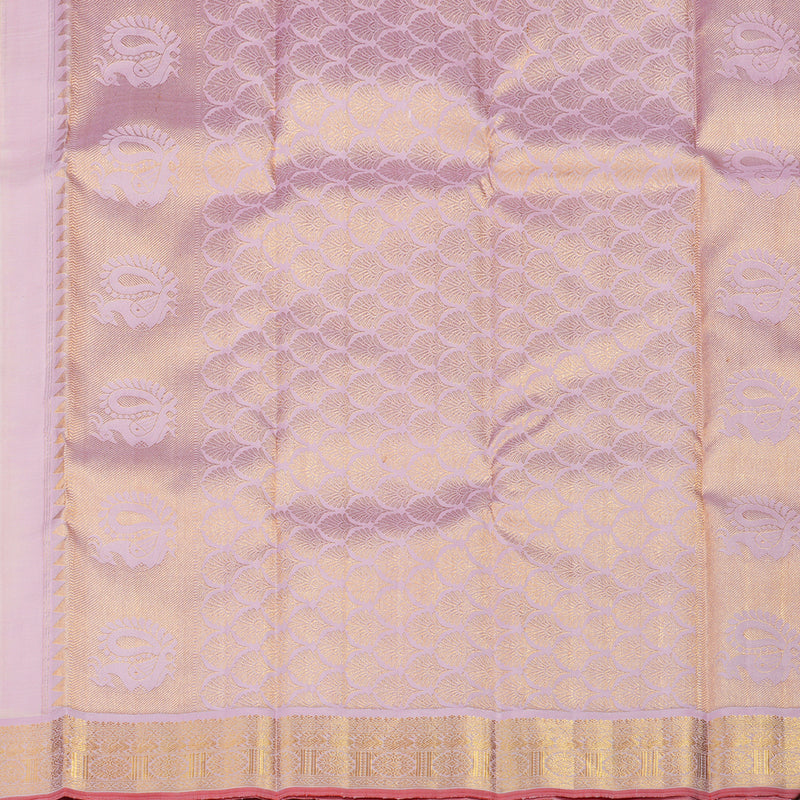 Hayagrivas Handloom Pure Kanjivaram Silk Saree in Serene Half White KBE911H4-1