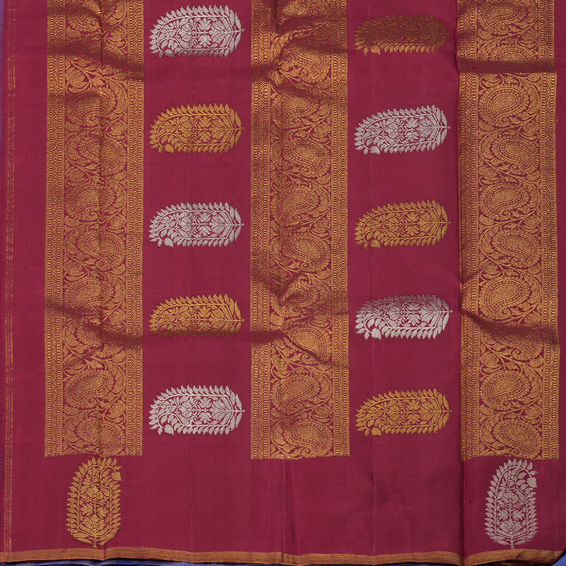 Hayagrivas Handloom MS Blue Kanjivaram Silk Saree KBE916H3-1