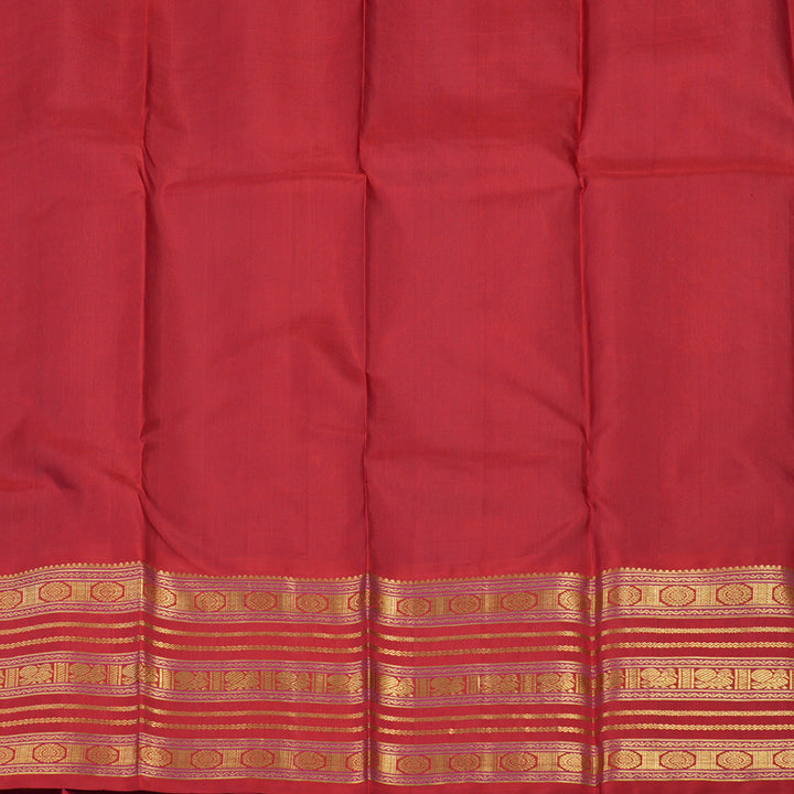 Hayagrivas Handloom Mayilkazhuthu Kanjivaram Silk Saree with Red border KBE917H9-1