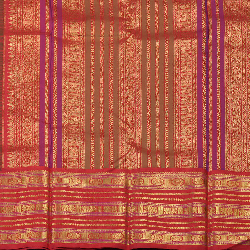 Hayagrivas Handloom Mayilkazhuthu Kanjivaram Silk Saree with Red border KBE917H9-1