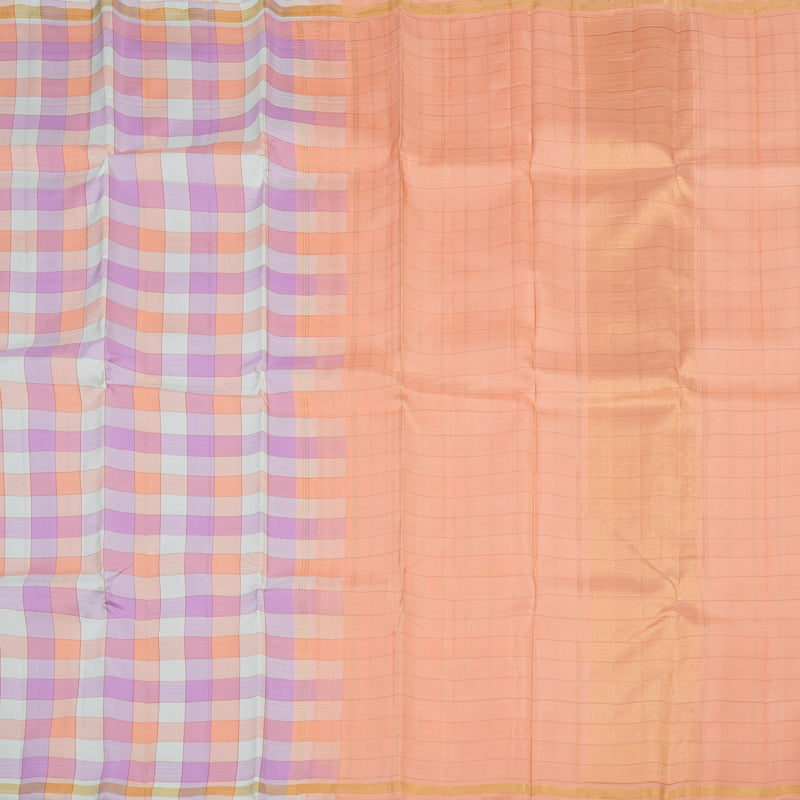 Hayagrivas Handloom Pure Kanjivaram Silk Saree in Vivid Multi-Colour Checks KBE919H2-1