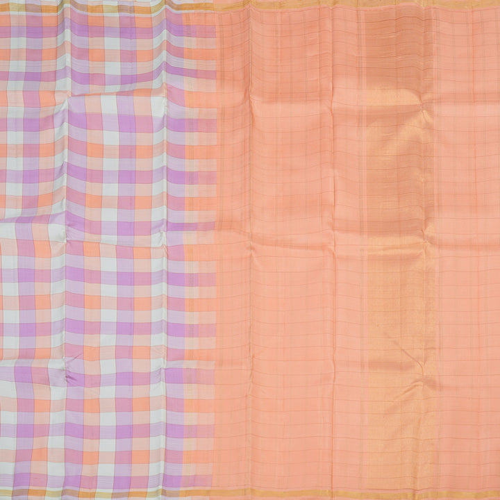 Hayagrivas Handloom Pure Kanjivaram Silk Saree in Vivid Multi-Colour Checks KBE919H2-1