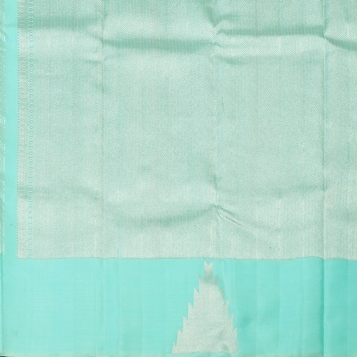 Hayagrivas Handloom Light Blue Kanjivaram Silk Saree with Bright Teal Border KBE919H3-1
