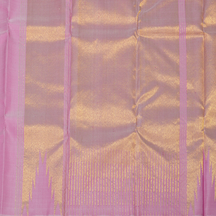 Hayagrivas Handloom Half White Kanjivaram Silk Saree with Multicolour Border KBE920H3-1