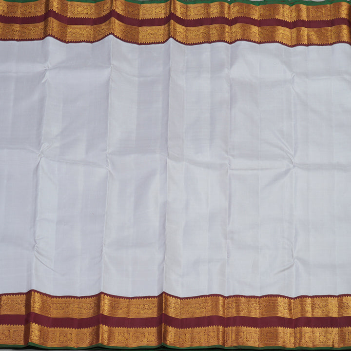 Hayagrivas Handloom Pure Kanjivaram Silk Saree in Harmonious Silvery Grey KBE911H2-1