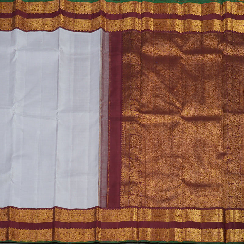 Hayagrivas Handloom Pure Kanjivaram Silk Saree in Harmonious Silvery Grey KBE911H2-1