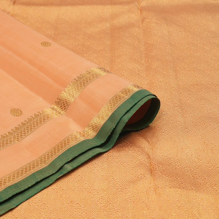 Hayagrivas Handloom Peach Orange Kanjivaram Silk Saree KBE925H5-1