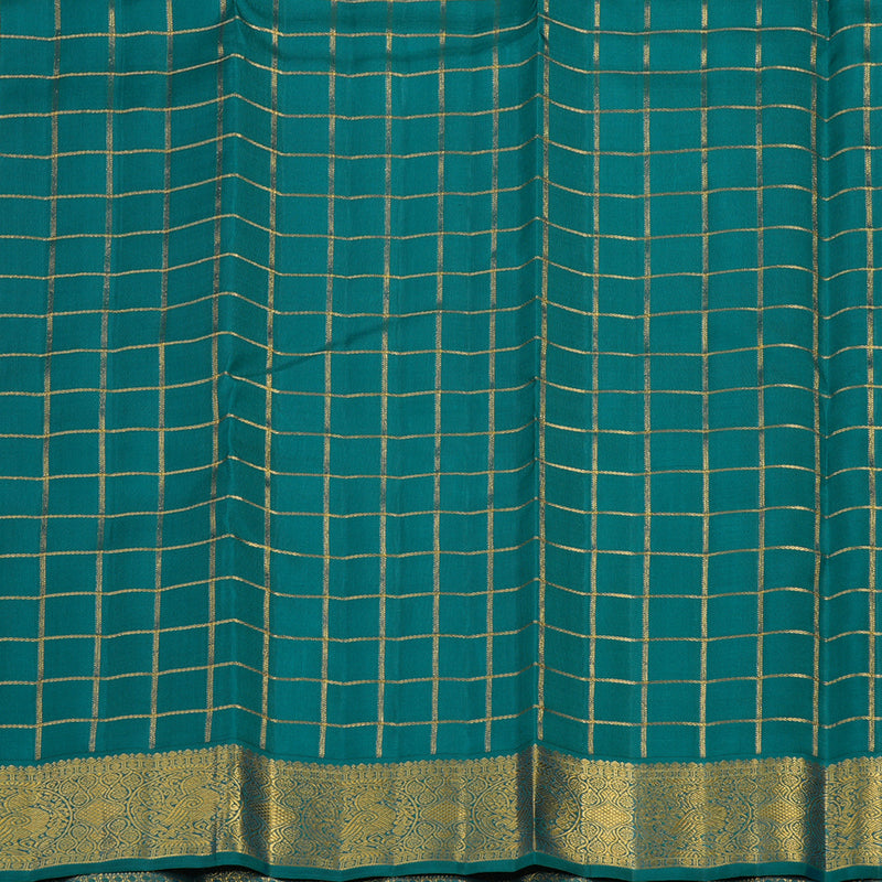 Hayagrivas Handloom Black Kanjivaram Silk Saree with Peacock Green Border KBE925H6-1