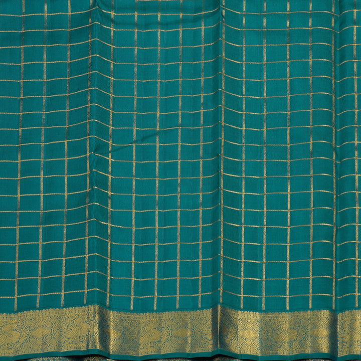 Hayagrivas Handloom Black Kanjivaram Silk Saree with Peacock Green Border KBE925H6-1