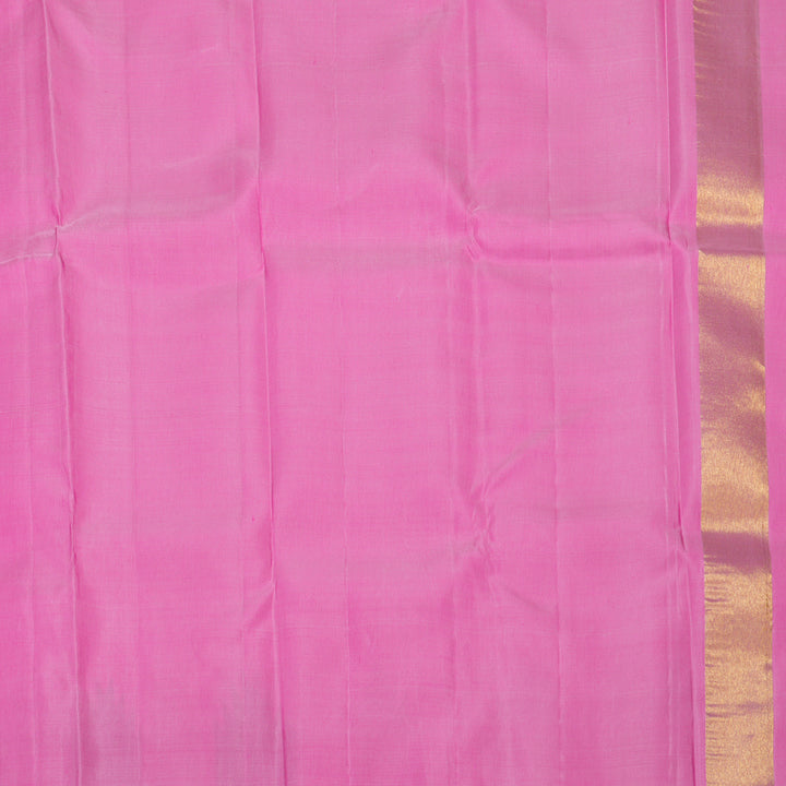 Hayagrivas Handloom Baby Pink Kanjivaram Silk Saree with Gold Border KBE926H11-1