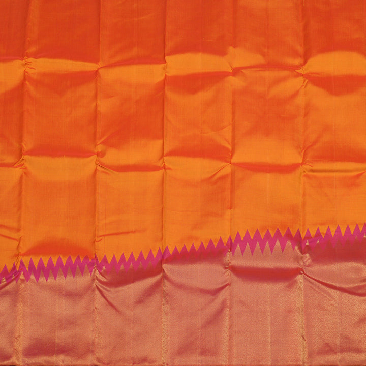 Hayagrivas Handloom Pure Kanjivaram Silk Saree in Glowing Mango Yellow KBE926H13-1