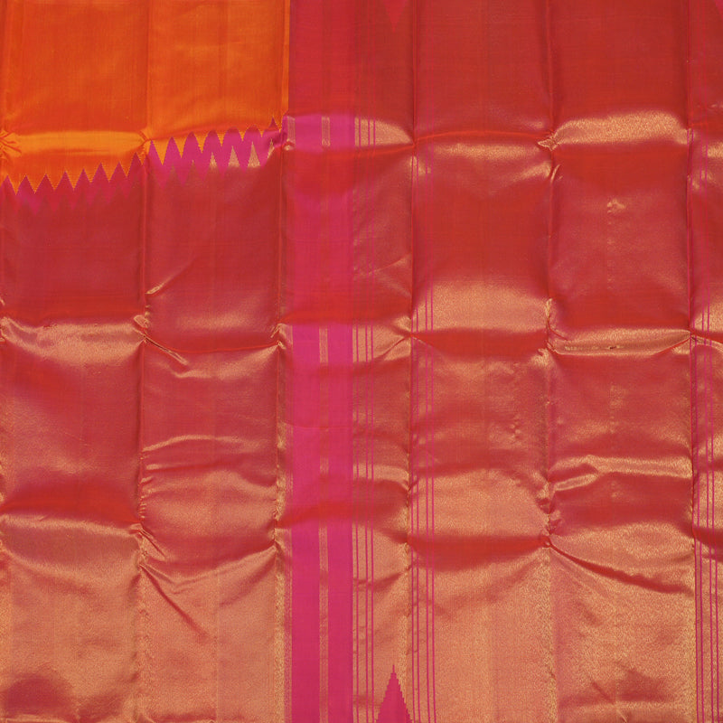 Hayagrivas Handloom Pure Kanjivaram Silk Saree in Glowing Mango Yellow KBE926H13-1