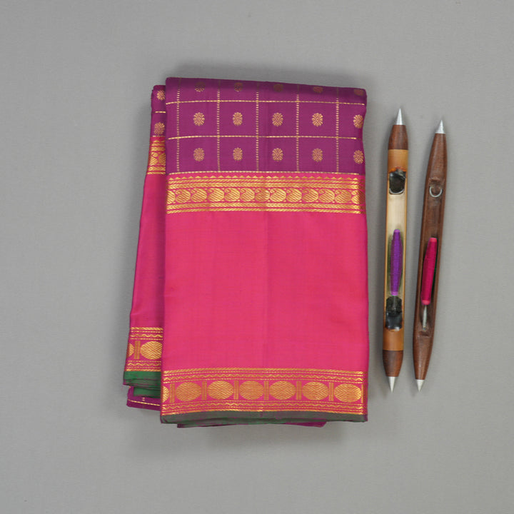 Hayagrivas Handloom Pure Kanjivaram Silk Saree in Radiant Purple KBE926H8-1