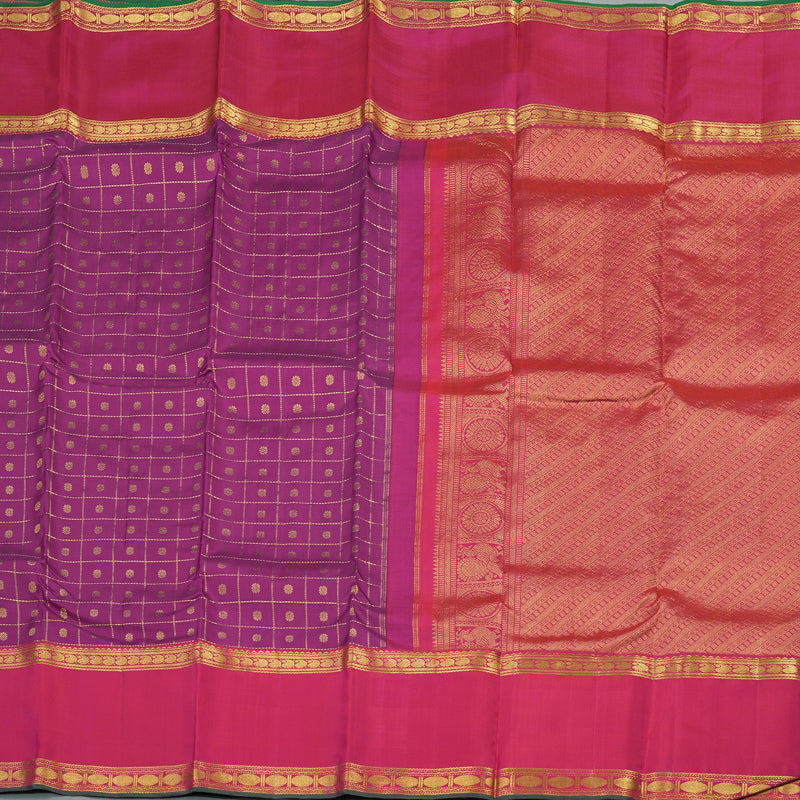 Hayagrivas Handloom Pure Kanjivaram Silk Saree in Radiant Purple KBE926H8-1
