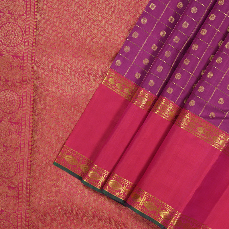 Hayagrivas Handloom Pure Kanjivaram Silk Saree in Radiant Purple KBE926H8-1