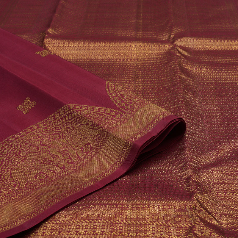 Hayagrivas Handloom Maroon Kanjivaram Silk Saree KBE927H8-1