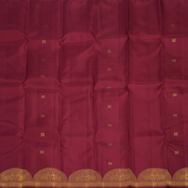 Hayagrivas Handloom Maroon Kanjivaram Silk Saree KBE927H8-1