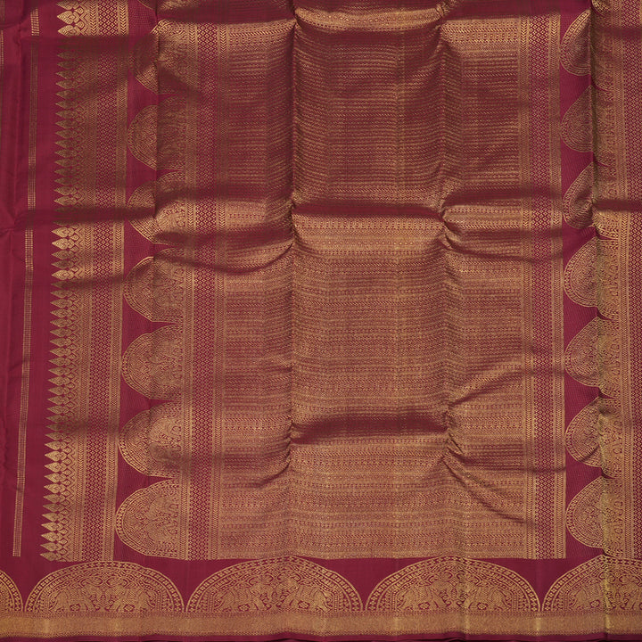 Hayagrivas Handloom Maroon Kanjivaram Silk Saree KBE927H8-1