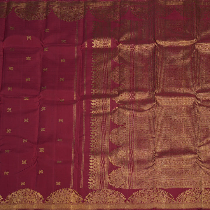 Hayagrivas Handloom Maroon Kanjivaram Silk Saree KBE927H8-1