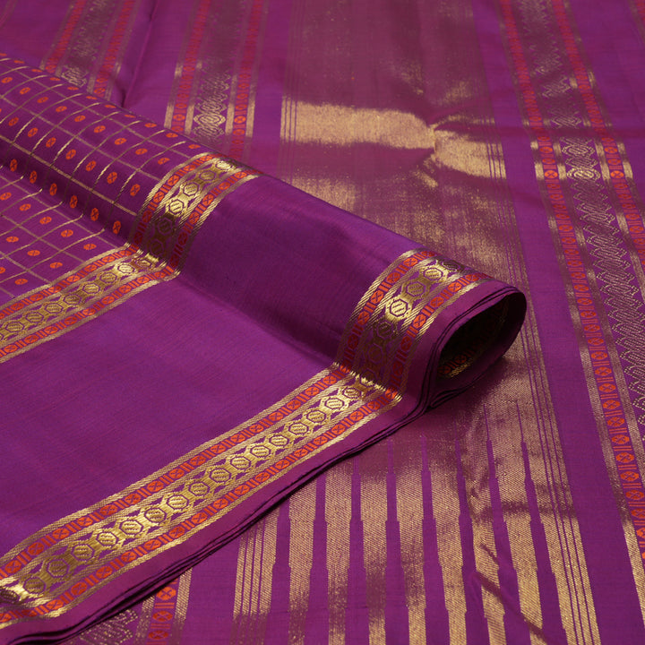 Hayagrivas Handloom Purple Kanjivaram Silk Saree KBE927H10-1