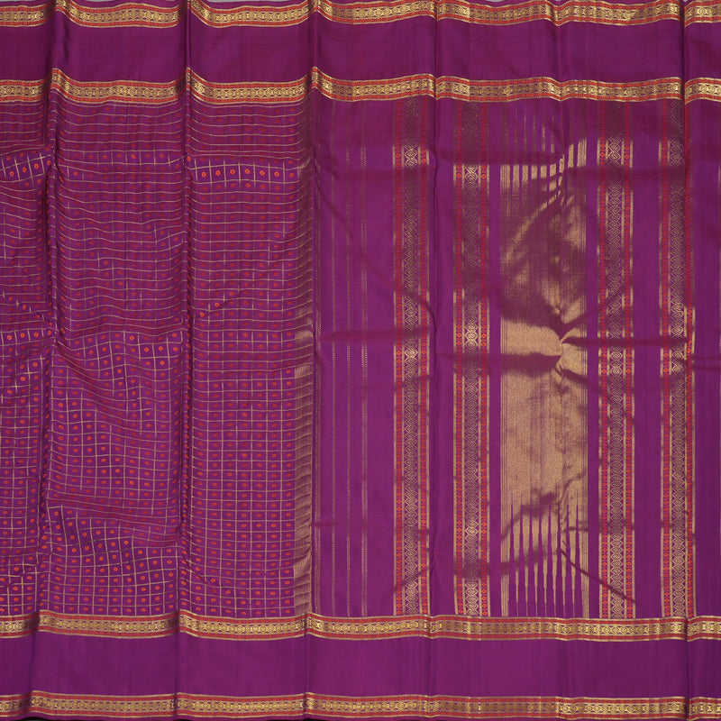 Hayagrivas Handloom Purple Kanjivaram Silk Saree KBE927H10-1