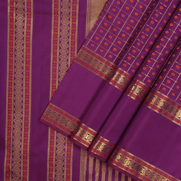 Hayagrivas Handloom Purple Kanjivaram Silk Saree KBE927H10-1