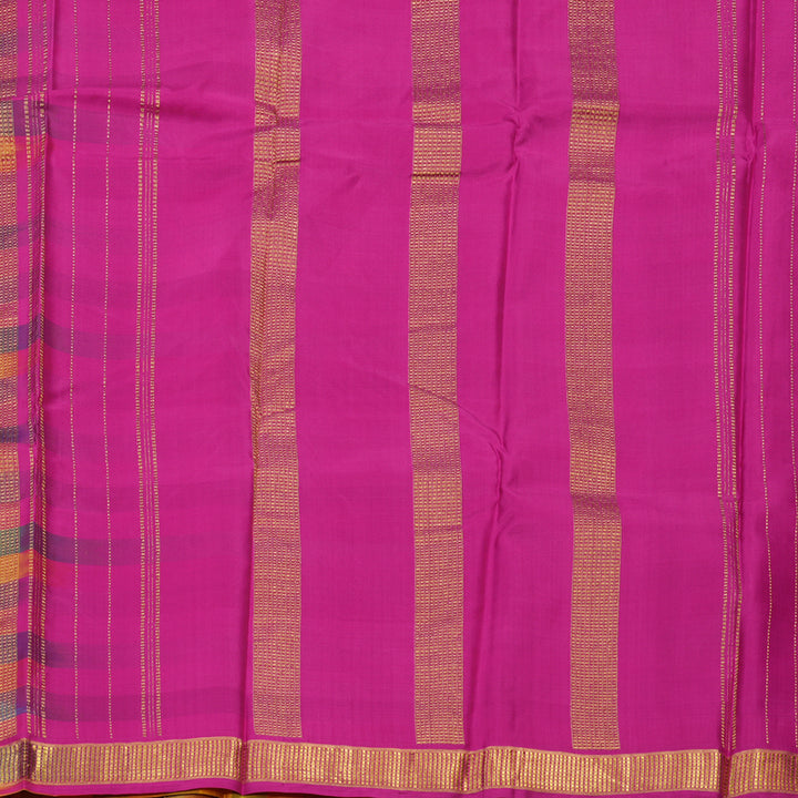 Hayagrivas Handloom Multicolour Checks Kanjivaram Silk Saree KBE92D2-13
