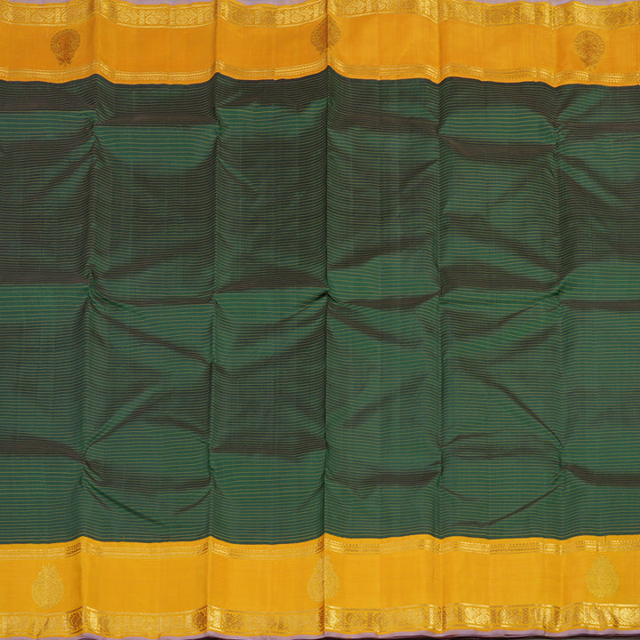 Hayagrivas Handloom Pure Kanjivaram Silk Saree in Enchanting Bottle Green KBE932H5-1