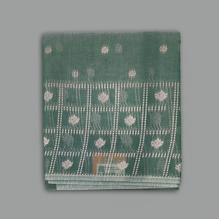 Hayagrivas Light Green Fancy Kora Cotton Saree KBE93D5-3