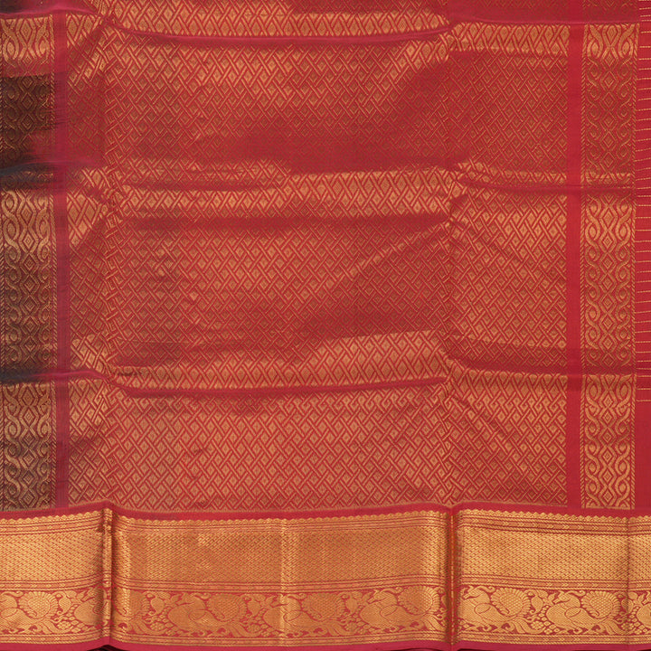 Hayagrivas Pure Silk Cotton Saree in Rich Bottle green with Red KBE942H4-6