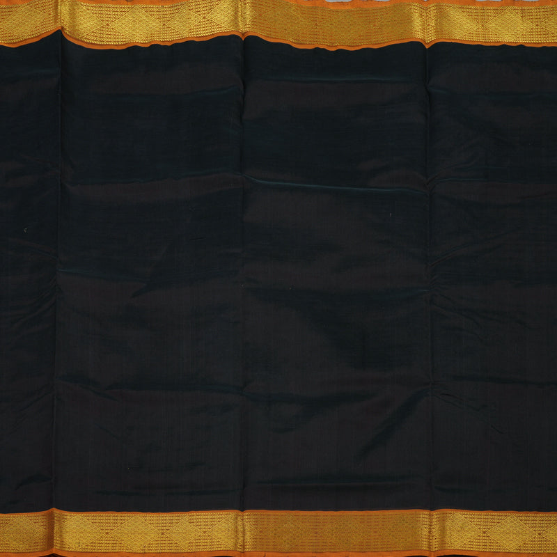 Hayagrivas Handloom Deep Brown Pure Silk Cotton Saree with Mango Yellow Border KBE942H6-5