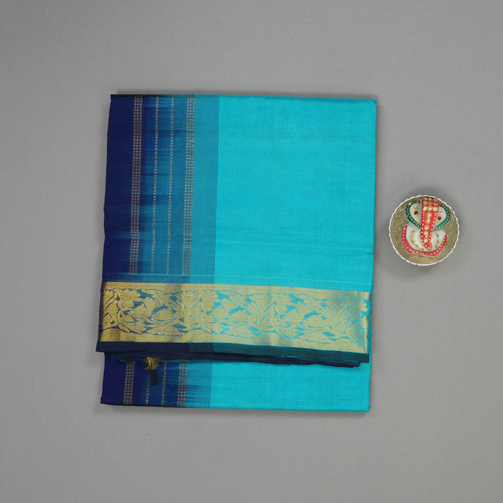 Hayagrivas Handloom Sky Blue Pure Silk Cotton Saree KBE942H6-6