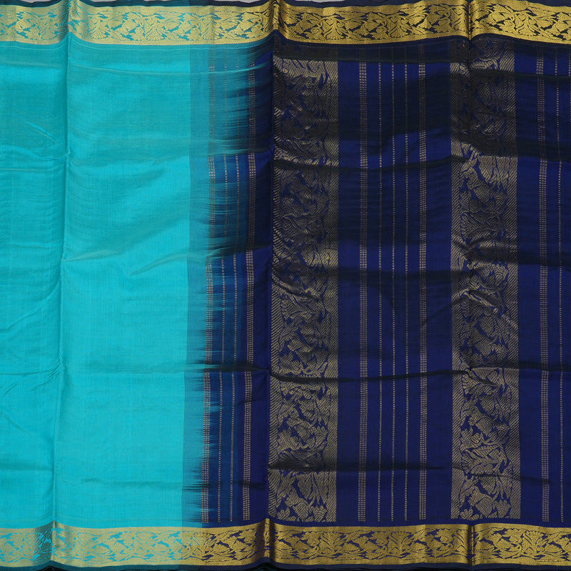 Hayagrivas Handloom Sky Blue Pure Silk Cotton Saree KBE942H6-6