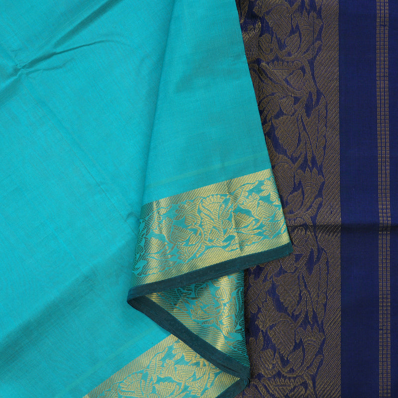 Hayagrivas Handloom Sky Blue Pure Silk Cotton Saree KBE942H6-6