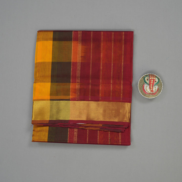 Hayagrivas Handloom Multicolour Pure Silk Cotton Saree with Maroon Border KBE942H8-4