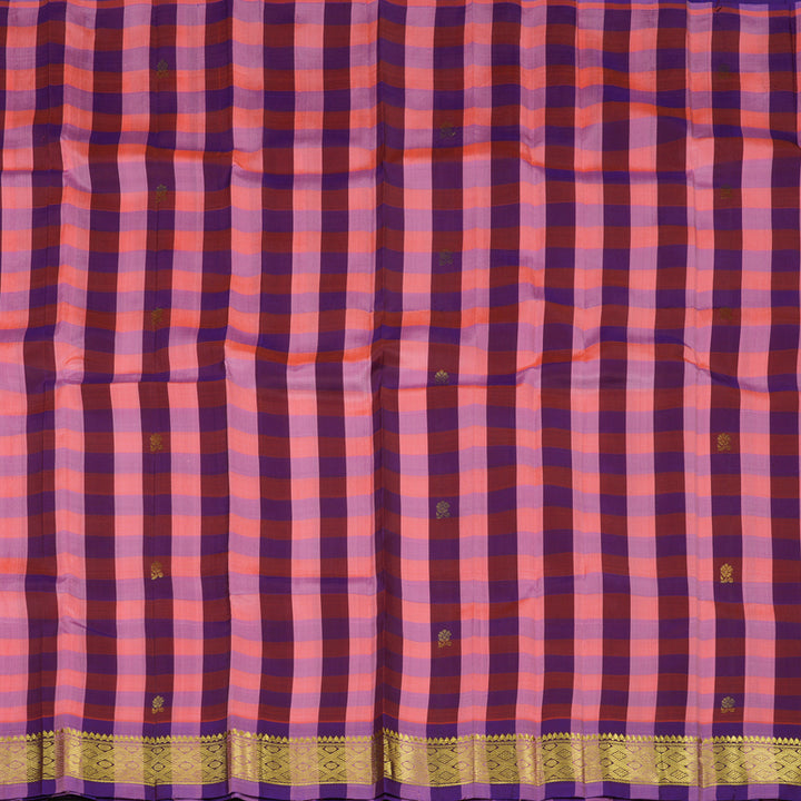 Hayagrivas Handloom Multicolour Checks Kanjivaram Silk Saree KBE944H1-16