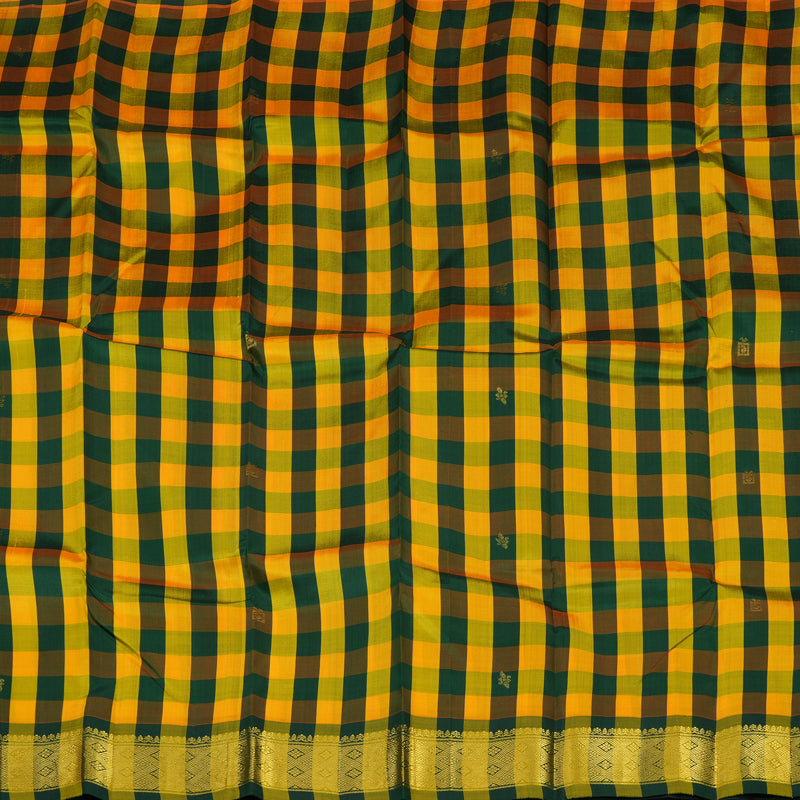 Hayagrivas Handloom Multicolour Checks Kanjivaram Silk Saree KBE944H1-2