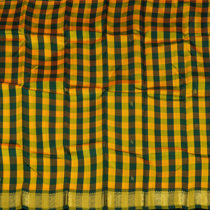 Hayagrivas Handloom Multicolour Checks Kanjivaram Silk Saree KBE944H1-2