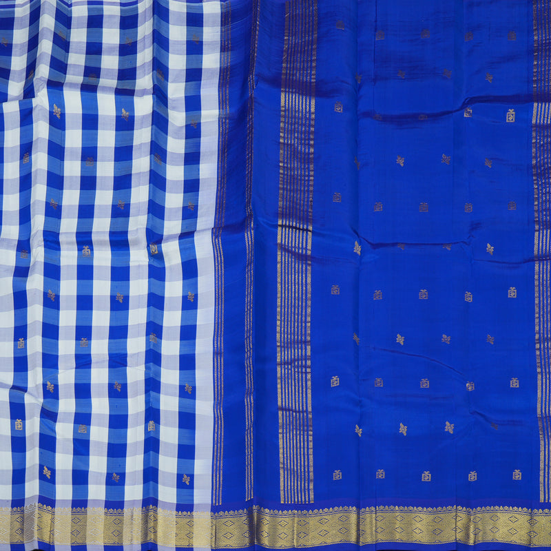 Hayagrivas Handloom Multicolour Checks Kanjivaram Silk Saree KBE944H1-4