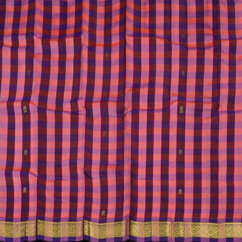 Hayagrivas Handloom Multicolour Checks Kanjivaram Silk Saree KBE944H1-5